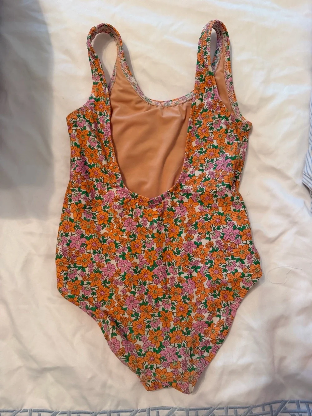 Crewcuts Orange & Pink Floral One-Piece Swimsuit